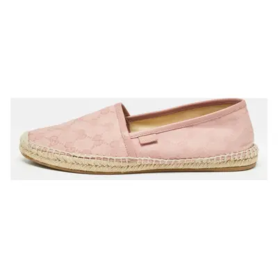 Gucci Pink GG Canvas Espadrille Flats Size