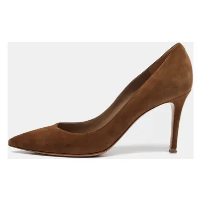 Gianvito Rossi Brown Suede Pointed Toe Pumps Size 38.5