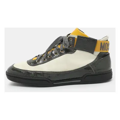 Moschino Tricolor Patent and Leather High Top Sneakers Size