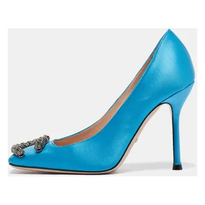 Gucci Blue Satin Dionysus Pumps Size 35.5