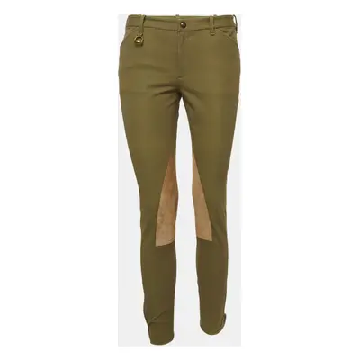 Ralph Lauren Green Suede Trim Cotton Breeches Pants