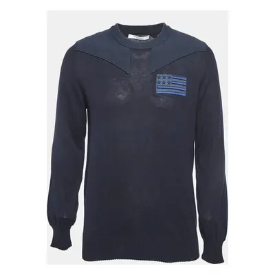 Givenchy Navy Blue Navy Blue Applique Detail Sweatshirt