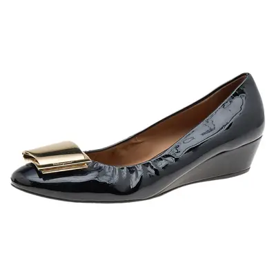 Salvatore Ferragamo Black Patent Leather Pumps Size 37.5