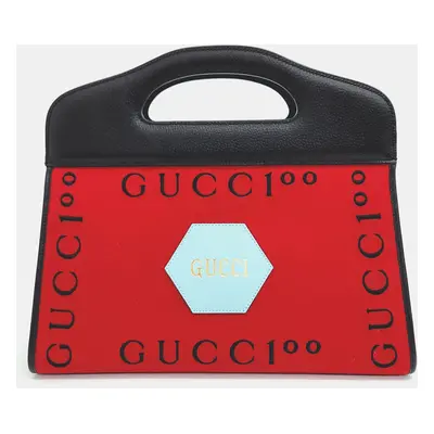 Gucci Red Leather 100th Anniversary Tote Bag