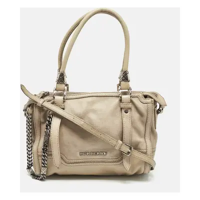 Burberry Grey Leather Ashmore Tote