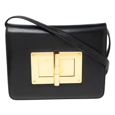 Tom Ford Black Leather Large Natalia Shoulder Bag