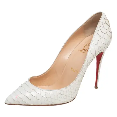 Christian Louboutin Cream Python Leather Pigalle Follies Pumps Size