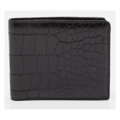 Yves Saint Laurent Black Crocodile Bifold Wallet