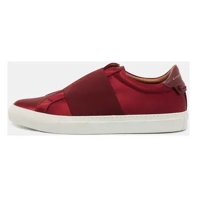 Givenchy Burgundy Satin and Elastic Band Slip On Sneakers Size