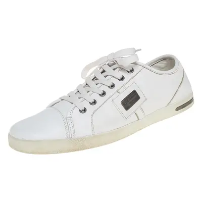 Dolce & Gabbana White Leather Low Top Sneakers Size 42.5