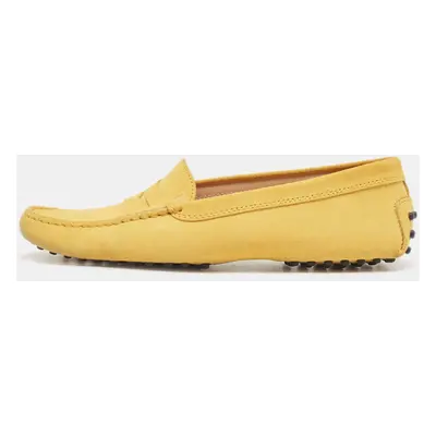 Tod's Yellow Suede Driving Loafers Size