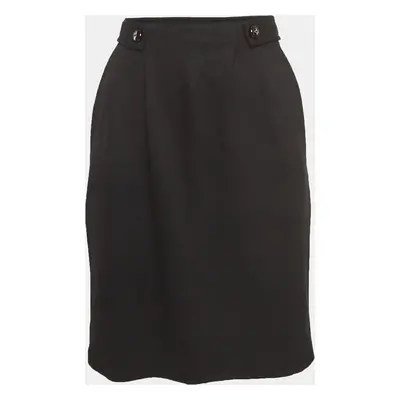 Moschino Cheap and Chic Black Jersey Pleated Pencil Skirt