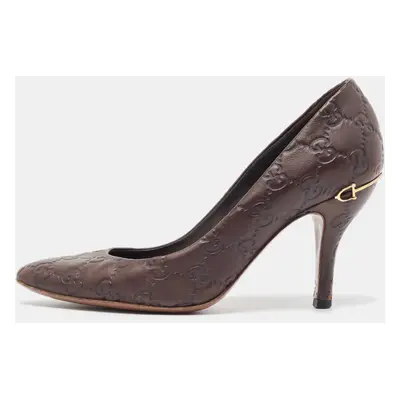 Gucci Brown Guccissima Leather Pointed Toe Pumps Size 36.5