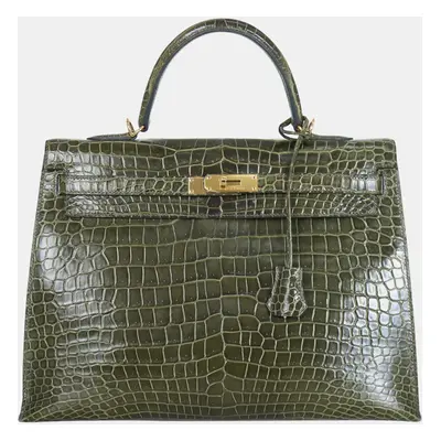 Hermes Vert Véronèse Shiny Alligator Kelly Bag