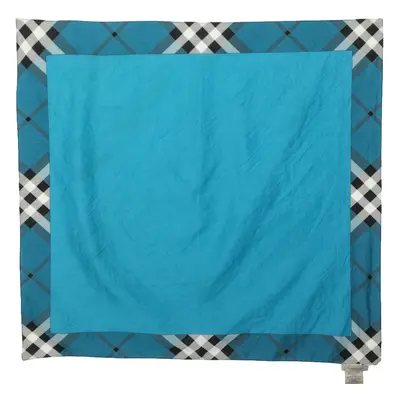 Burberry Blue Nova Check Bordered Cotton Handkerchief