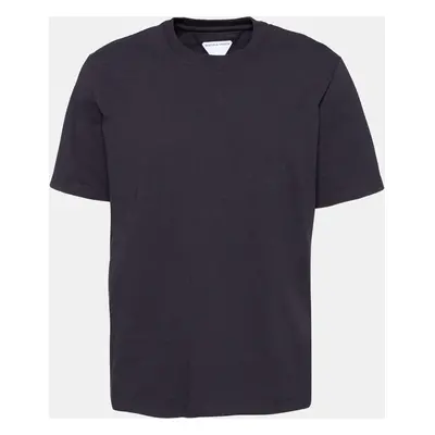 Bottega Veneta Black Jersey Logo Embroidered Crewneck T-Shirt