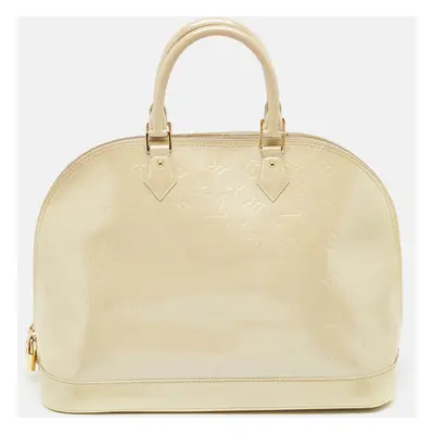 Louis Vuitton Cream Monogram Vernis Alma GM Bag