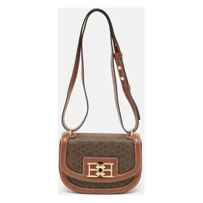 Bally Brown Monogram Coated Canvas and Leather Mini Bailey Crossbody Bag