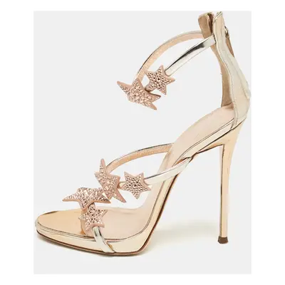 Giuseppe Zanotti Rose Gold Leather Harmony Star Sandals Size