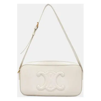 Celine Ivory Leather Triomphe Shoulder Bag