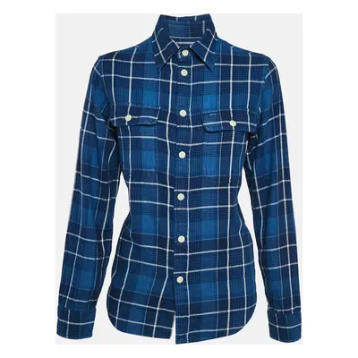 Polo Ralph Lauren Blue Plaid Cotton Relaxed Fit Shirt