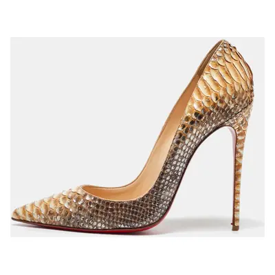 Christian Louboutin Beige/Brown Python So Kate Pumps Size