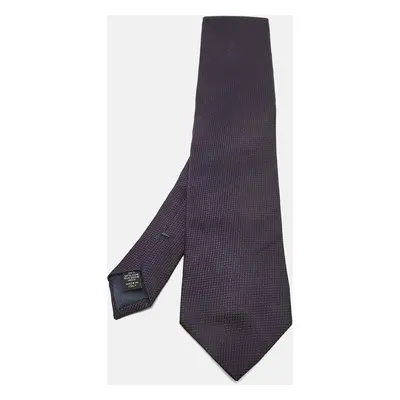 Ermenegildo Zegna Navy Blue Patterned Silk Tie