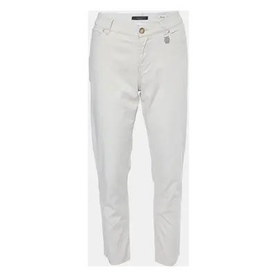 Weekend Max Mara Cream Cotton Straight-Leg Pants