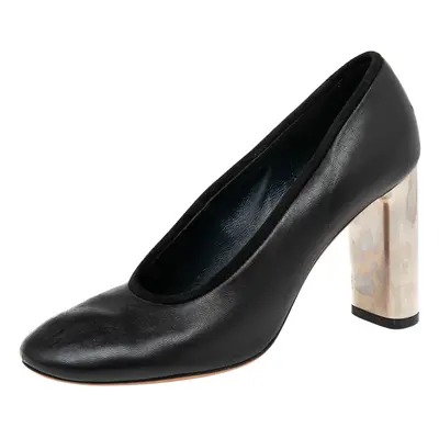 Celine Black Leather Block Heel Pumps Size