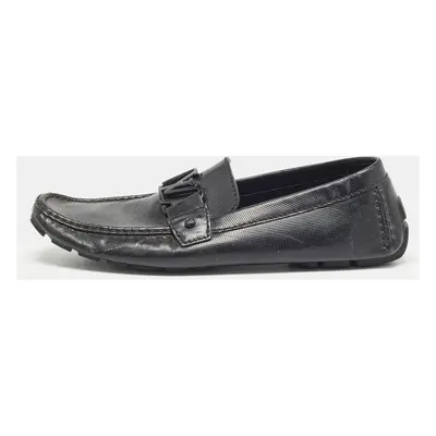 Louis Vuitton Black Leather Slip On Loafers Size