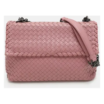 Bottega Veneta Pink Intrecciato Leather Olimpia Flap Shoulder Bag