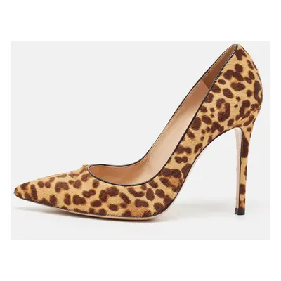 Gianvito Rossi Brown Calf Hair Pointed Toe Pumps Size