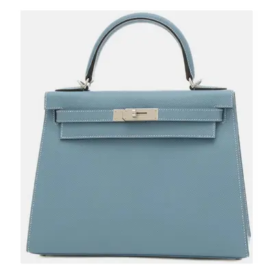 Hermes New Blue Jean Epsom Kelly Handbag