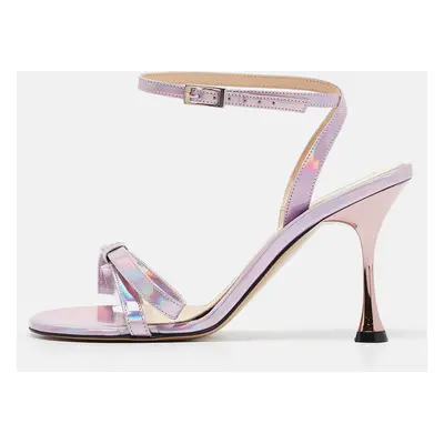 Mach & Mach Multicolor Leather French Bow Ankle Strap Sandals