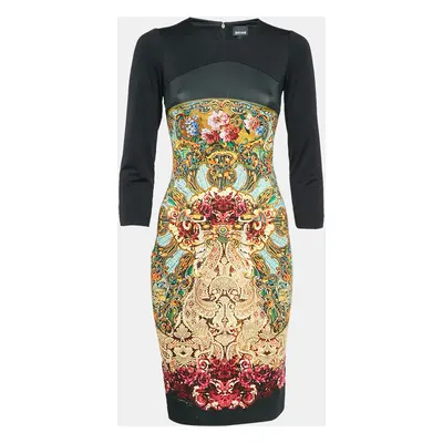 Just Cavalli Black Printed Jersey Bodycon Dress