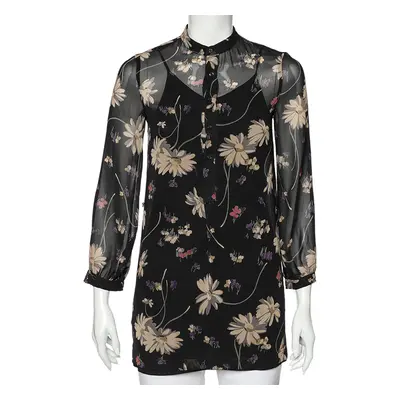 Polo Ralph Lauren Black Floral Printed Chiffon Tunic