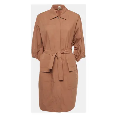 Hermès Light Brown Cotton Belted Short Dress