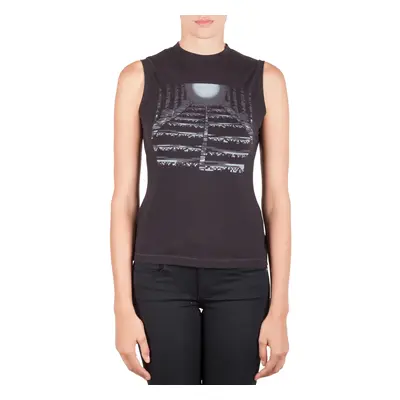 Peter Pilotto Black Cotton Pixel Moon Printed Tank Top