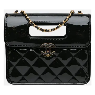 Chanel Mini Quilted Patent Graphic Catch Flap