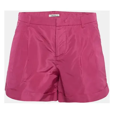 Miu Miu Pink Synthetic Pleated Shorts