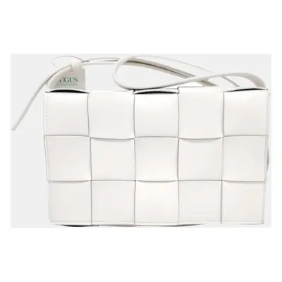 Bottega Veneta White Leather Cassette Shoulder Bag