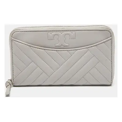 Tory Burch Grey Leather Alexa Continental Wallet