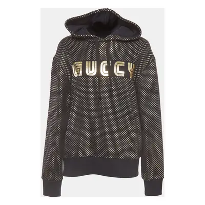 Gucci Black Black/Gold Star Printed Cotton Hoodie