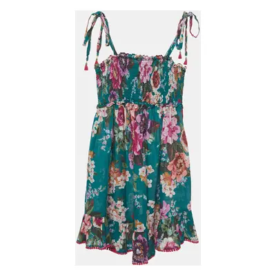 Zimmermann Green/Multicolor Floral Printed Cotton Dress (10 Yrs)