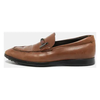 Tod's Brown Leather Slip On Loafers Size