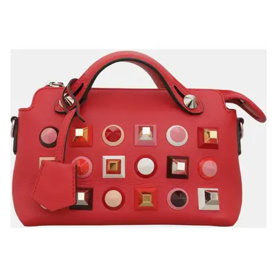 Fendi Red Leather Studded By The Way Bag