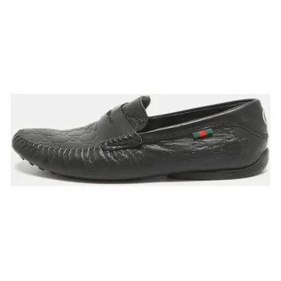 Gucci Black Leather Driver Loafers Size 42.5