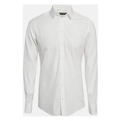 Dolce & Gabbana White Cotton Button Front Shirt