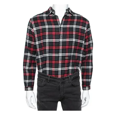 Dsquared2 Red & Grey Cotton Checked Flannel Shirt