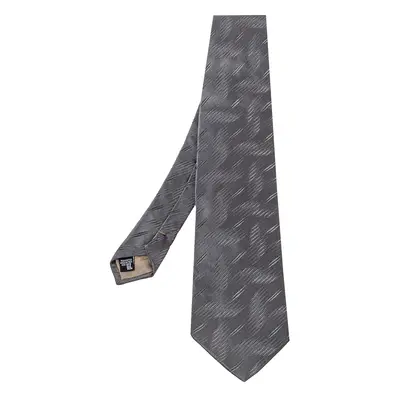 Emporio Armani Grey Textured Silk Traditional Tie